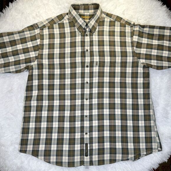 Barbour Men’s Tartan Plaid 2XL XXL Long Sleeve Button Down Shirt - Picture 1 of 10